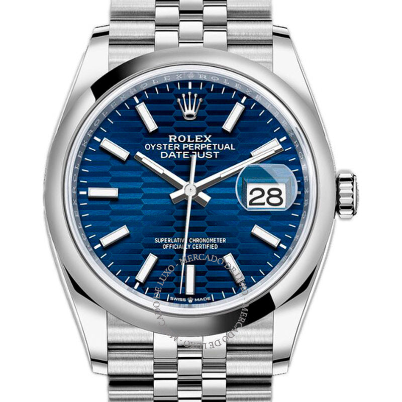 Relógio Datejust 36 Automático Mostrador Azul 36 mm - Mercado de Luxo - O Maior E-Commerce de Bens, Produtos e Serviços de Luxo do Brasil.