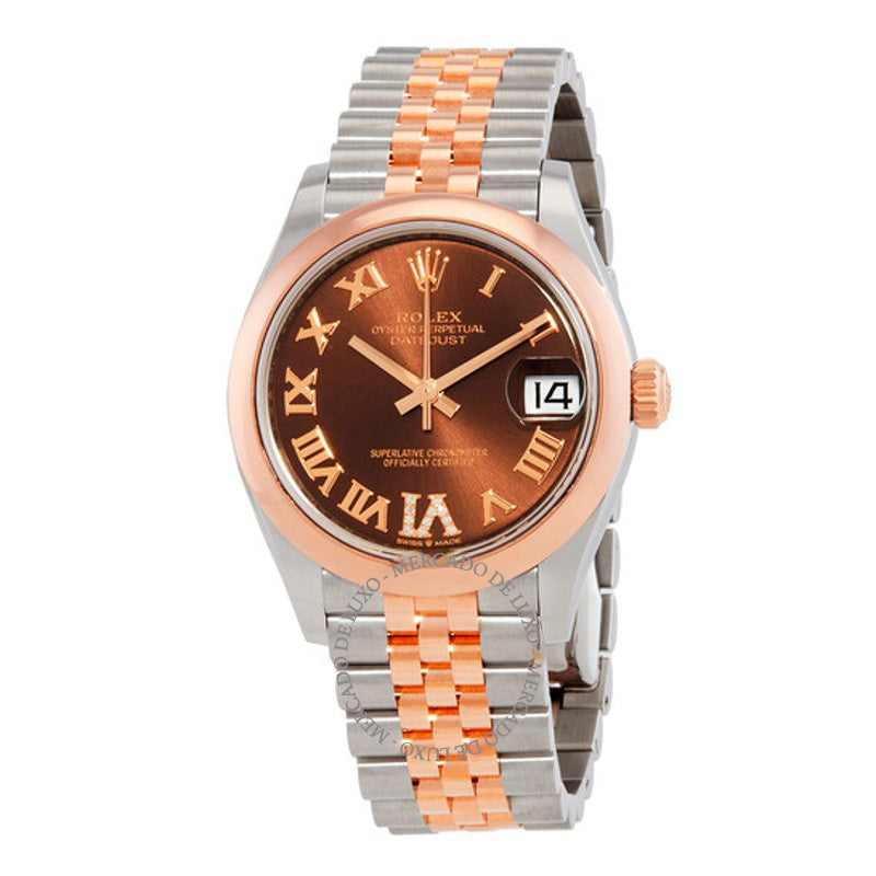 Relógio Datejust 31 com mostrador chocolate automático em aço e ouro Everose 18k Jubilee 31 mm - Mercado de Luxo - O Maior E-Commerce de Bens, Produtos e Serviços de Luxo do Brasil.