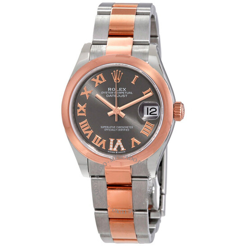 Relógio Oyster Datejust 31 automático com mostrador de ródio escuro em aço e ouro Everose 18k  - Mercado de Luxo - O Maior E-Commerce de Bens, Produtos e Serviços de Luxo do Brasil.