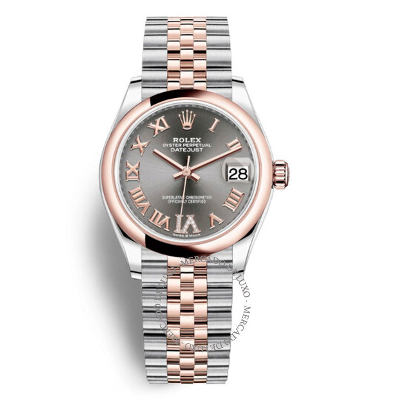Relógio Datejust 31 automático com mostrador de ródio escuro em aço e ouro Everose 18k Jubilee 31 mm - Mercado de Luxo - O Maior E-Commerce de Bens, Produtos e Serviços de Luxo do Brasil.