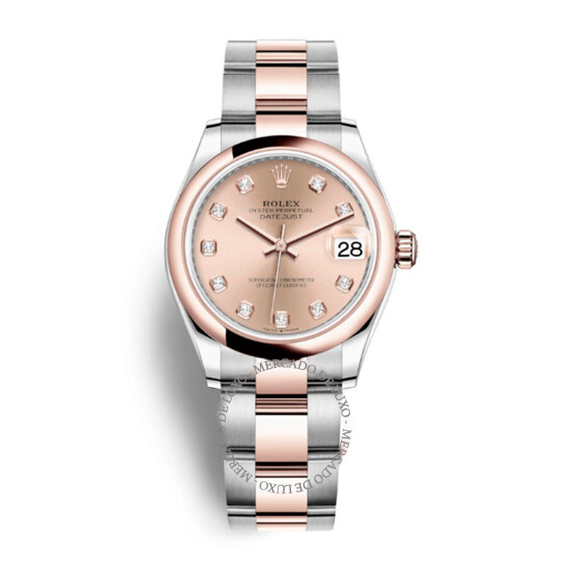 Relógio Oyster Datejust 31 automático em aço e ouro Everose 18k 31 mm - Mercado de Luxo - O Maior E-Commerce de Bens, Produtos e Serviços de Luxo do Brasil.