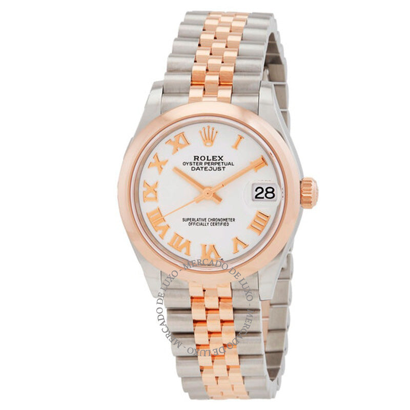 Relógio Datejust 31 automático com mostrador branco em aço e ouro Everose 18k Jubilee 31 mm - Mercado de Luxo - O Maior E-Commerce de Bens, Produtos e Serviços de Luxo do Brasil.