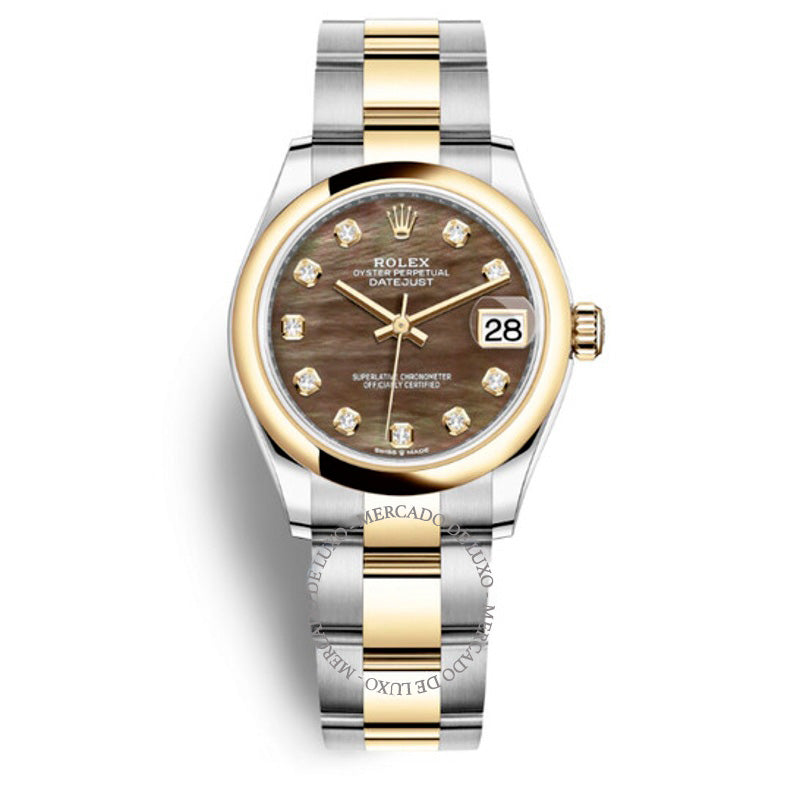 Relógio Oyster Datejust 31 com Mostrador de Diamante e Madrepérola Preta 31 mm - Mercado de Luxo - O Maior E-Commerce de Bens, Produtos e Serviços de Luxo do Brasil.