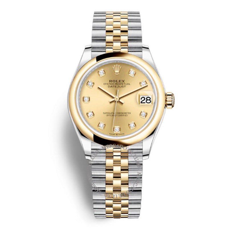 Relógio Datejust 31 Champagne Diamond Dial Automático em Aço e Ouro Amarelo 18k Jubilee 31 mm - Mercado de Luxo - O Maior E-Commerce de Bens, Produtos e Serviços de Luxo do Brasil.
