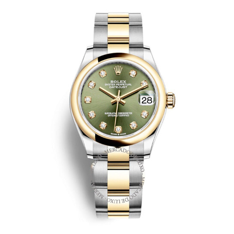 Relógio Oyster Datejust 31 Verde Oliva com Mostrador de Diamante 31 mm - Mercado de Luxo - O Maior E-Commerce de Bens, Produtos e Serviços de Luxo do Brasil.