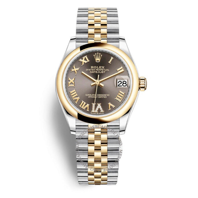Relógio Jubilee Datejust 31 com mostrador cinza escuro em aço e ouro amarelo 18k 31 mm - Mercado de Luxo - O Maior E-Commerce de Bens, Produtos e Serviços de Luxo do Brasil.
