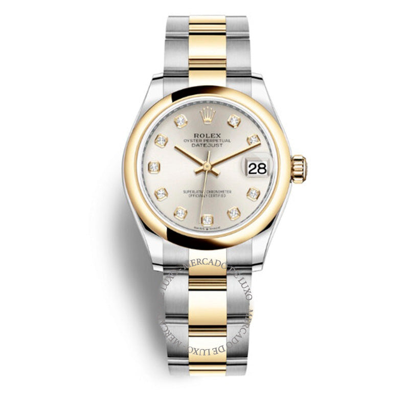 Relógio Oyster Datejust 31 com mostrador de diamantes em aço e ouro amarelo 18k 31 mm - Mercado de Luxo - O Maior E-Commerce de Bens, Produtos e Serviços de Luxo do Brasil.