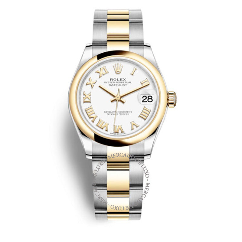 Relógio Jubilee Datejust 31 mostrador branco em aço e ouro amarelo 18k 31 mm - Mercado de Luxo - O Maior E-Commerce de Bens, Produtos e Serviços de Luxo do Brasil.