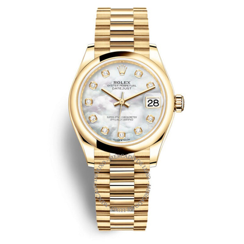 Relógio Rolex President Datejust 31 com mostrador de diamante e madrepérola automático ouro amarelo 18k 31 mm - Mercado de Luxo - O Maior E-Commerce de Bens, Produtos e Serviços de Luxo do Brasil.
