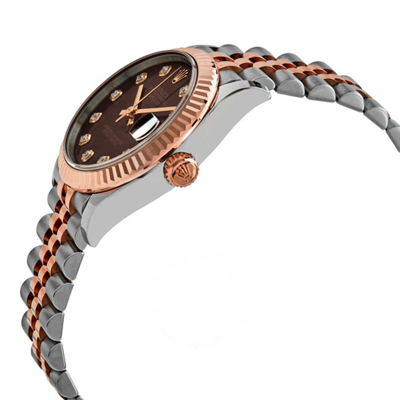 Relógio Datejust 31 Chocolate Diamond Dial Automático em Aço e Ouro Everose 18k Jubilee  - Mercado de Luxo - O Maior E-Commerce de Bens, Produtos e Serviços de Luxo do Brasil.