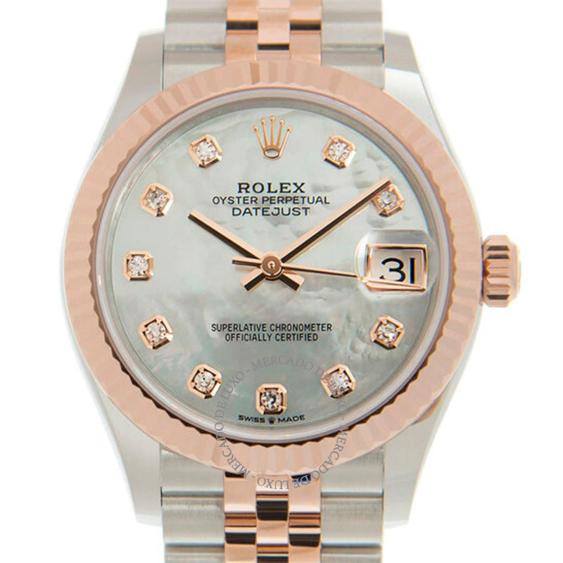 Relógio Datejust 31 Jubilee Automático em Aço e Ouro Everose 18k com Mostrador de Diamante e Madrepérola 31 mm - Mercado de Luxo - O Maior E-Commerce de Bens, Produtos e Serviços de Luxo do Brasil.