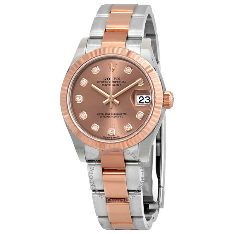 Relógio Datejust 31 Rose Diamond Dial Automático em Ouro Everose 18k Oyster 31 mm - Mercado de Luxo - O Maior E-Commerce de Bens, Produtos e Serviços de Luxo do Brasil.