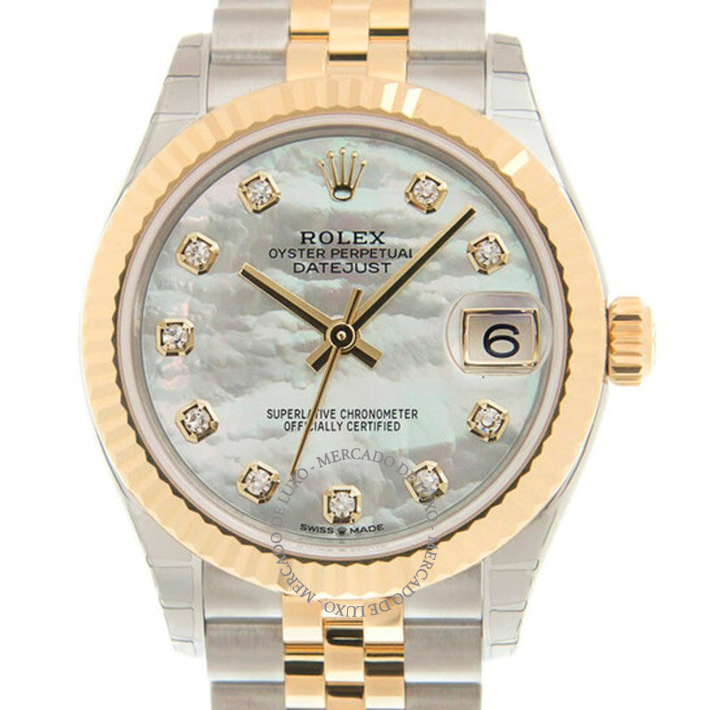 Relógio Datejust 31 Jubilee Automático em Aço e Ouro Amarelo 18k com Mostrador de Diamante e Madrepérola 31 mm - Mercado de Luxo - O Maior E-Commerce de Bens, Produtos e Serviços de Luxo do Brasil.