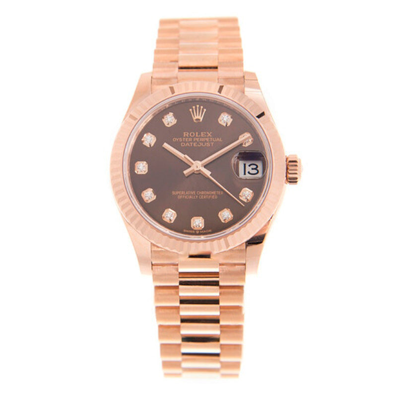 Relógio Datejust 31 Chocolate Diamond Dial em Ouro Everose 18k President 31 mm - Mercado de Luxo - O Maior E-Commerce de Bens, Produtos e Serviços de Luxo do Brasil.