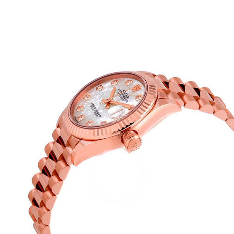 Relógio Datejust 31 com mostrador de diamante e madrepérola em ouro Everose 18k  - Mercado de Luxo - O Maior E-Commerce de Bens, Produtos e Serviços de Luxo do Brasil.