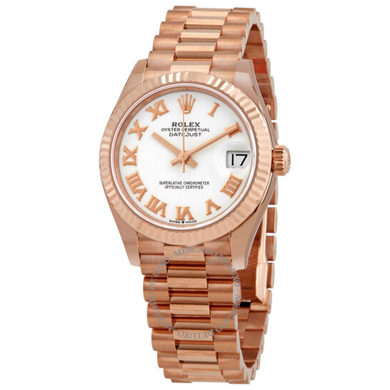 Relógio Datejust 31 automático mostrador branco ouro Everose 18k President 31 mm - Mercado de Luxo - O Maior E-Commerce de Bens, Produtos e Serviços de Luxo do Brasil.