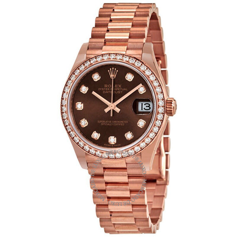 Relógio Datejust 31 Chocolate Diamond Dial 18 quilates Ouro Everose Presidente 31 mm - Mercado de Luxo - O Maior E-Commerce de Bens, Produtos e Serviços de Luxo do Brasil.