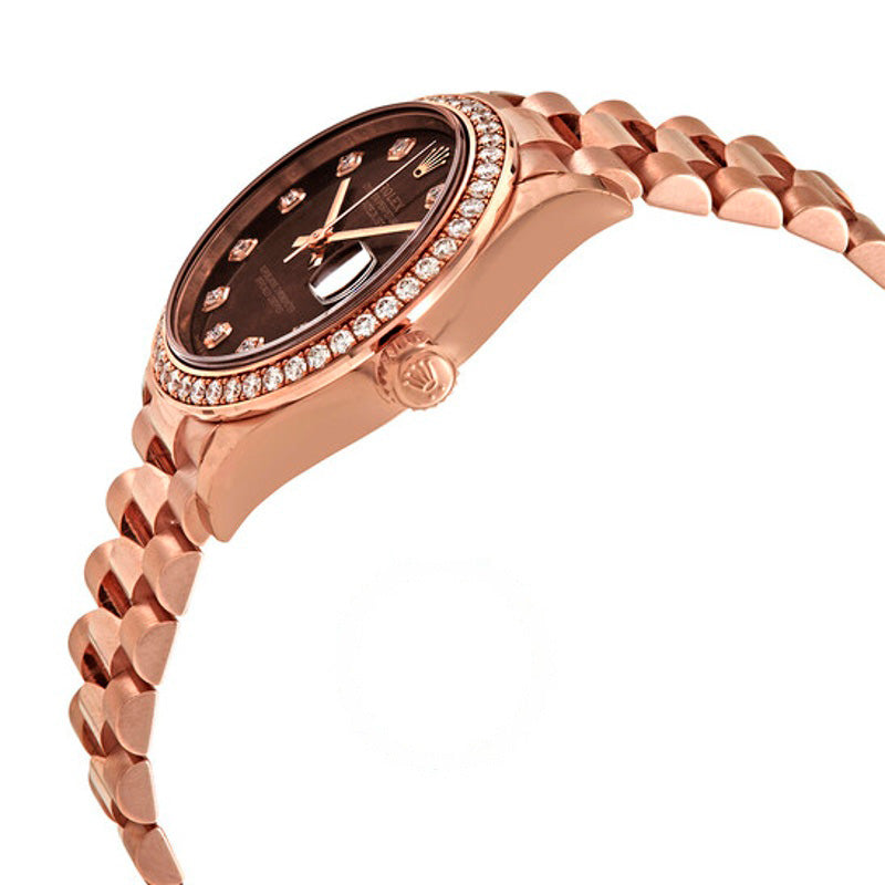 Relógio Datejust 31 Chocolate Diamond Dial 18 quilates Ouro Everose Presidente 31 mm - Mercado de Luxo - O Maior E-Commerce de Bens, Produtos e Serviços de Luxo do Brasil.