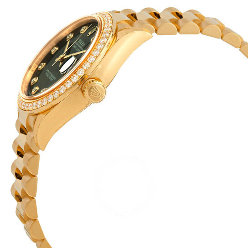 Relógio Datejust 31 mostrador de diamante verde-oliva ouro amarelo 18k President 31 mm - Mercado de Luxo - O Maior E-Commerce de Bens, Produtos e Serviços de Luxo do Brasil.