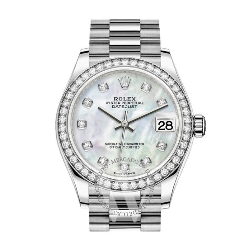Relógio Datejust 31 em ouro branco 18k com mostrador de diamante e madrepérola 31 mm - Mercado de Luxo - O Maior E-Commerce de Bens, Produtos e Serviços de Luxo do Brasil.
