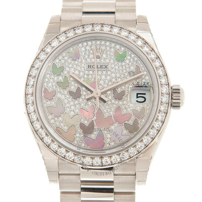 Relógio Datejust 31 com mostrador de diamantes e acabamento em ouro branco 18k para mulheres  - Mercado de Luxo - O Maior E-Commerce de Bens, Produtos e Serviços de Luxo do Brasil.