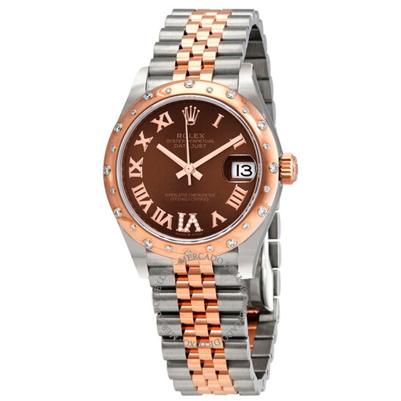 Relógio DateJust 31 Chocolate Diamond Dial Automático Aço Inoxidável - Jubliee em Ouro Everose 18 quilates 31 mm - Mercado de Luxo - O Maior E-Commerce de Bens, Produtos e Serviços de Luxo do Brasil.