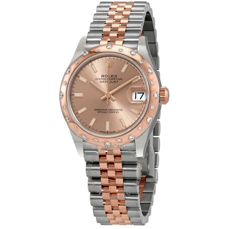 Relógio Oyster automático Datejust 31 com mostrador rosa em aço e ouro rosa 18k 31 mm - Mercado de Luxo - O Maior E-Commerce de Bens, Produtos e Serviços de Luxo do Brasil.