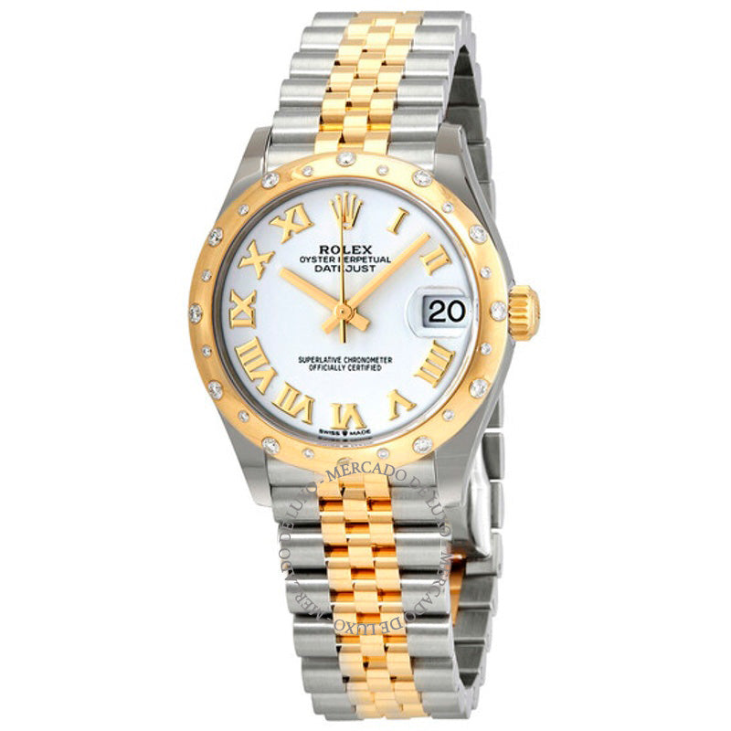Relógio Datejust 31 automático mostrador branco em aço e ouro amarelo 18k Jubilee 31 mm - Mercado de Luxo - O Maior E-Commerce de Bens, Produtos e Serviços de Luxo do Brasil.