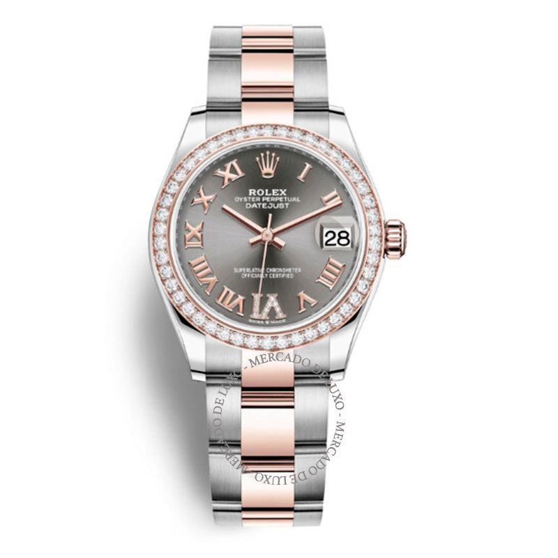 Relógio Datejust 31 Dark Rhodium Automático em Aço e Ouro Everose Oyster 31 mm - Mercado de Luxo - O Maior E-Commerce de Bens, Produtos e Serviços de Luxo do Brasil.