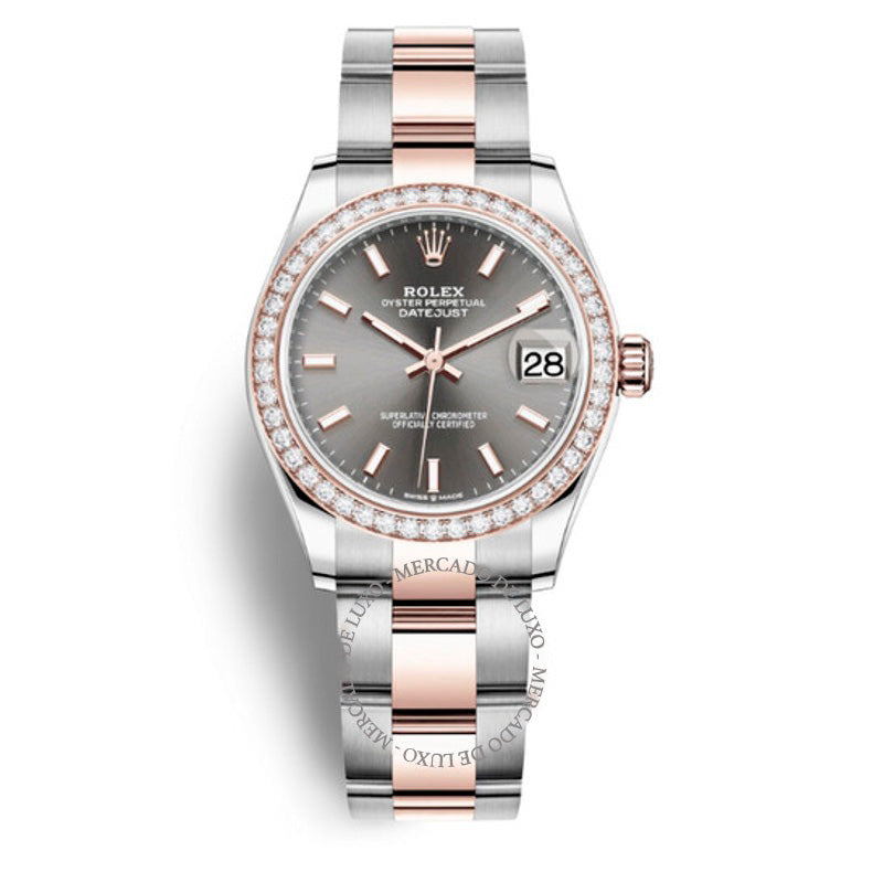 Relógio Datejust 31 Dark Rhodium Automático em Aço e Ouro Everose Oyster  - Mercado de Luxo - O Maior E-Commerce de Bens, Produtos e Serviços de Luxo do Brasil.