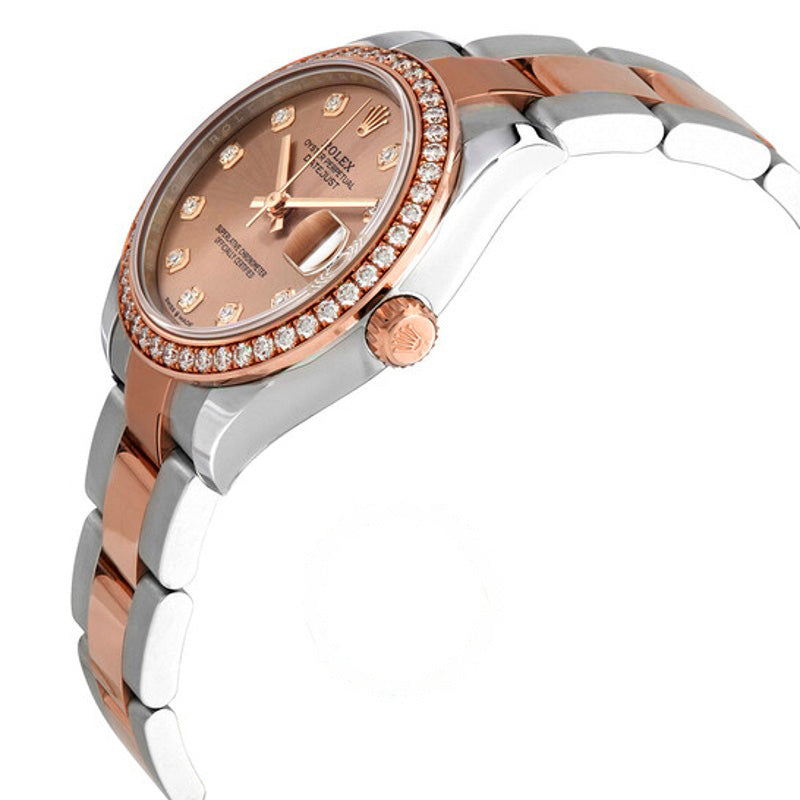 Relógio Oyster automático Datejust 31 com mostrador de diamantes rosa e aço e ouro Everose 31 mm - Mercado de Luxo - O Maior E-Commerce de Bens, Produtos e Serviços de Luxo do Brasil.