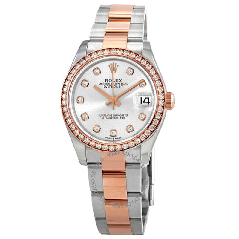 Relógio Oyster Datejust 31 automático em aço e ouro Everose 18k com mostrador de diamantes  - Mercado de Luxo - O Maior E-Commerce de Bens, Produtos e Serviços de Luxo do Brasil.