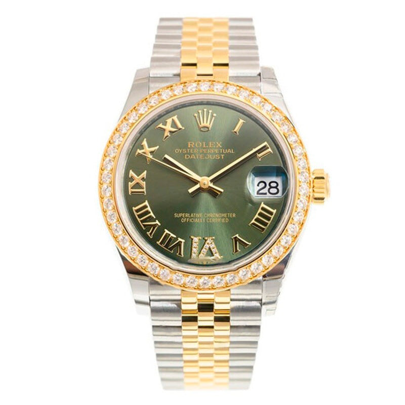 Relógio Jubilee Datejust 31 com mostrador de diamante verde em aço e ouro amarelo 18k 31 mm - Mercado de Luxo - O Maior E-Commerce de Bens, Produtos e Serviços de Luxo do Brasil.