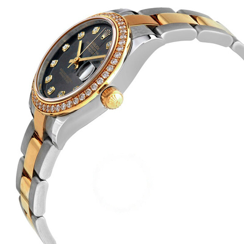 Relógio Oyster Datejust 31 com mostrador de diamante cinza para mulheres em aço e ouro amarelo 18k  - Mercado de Luxo - O Maior E-Commerce de Bens, Produtos e Serviços de Luxo do Brasil.