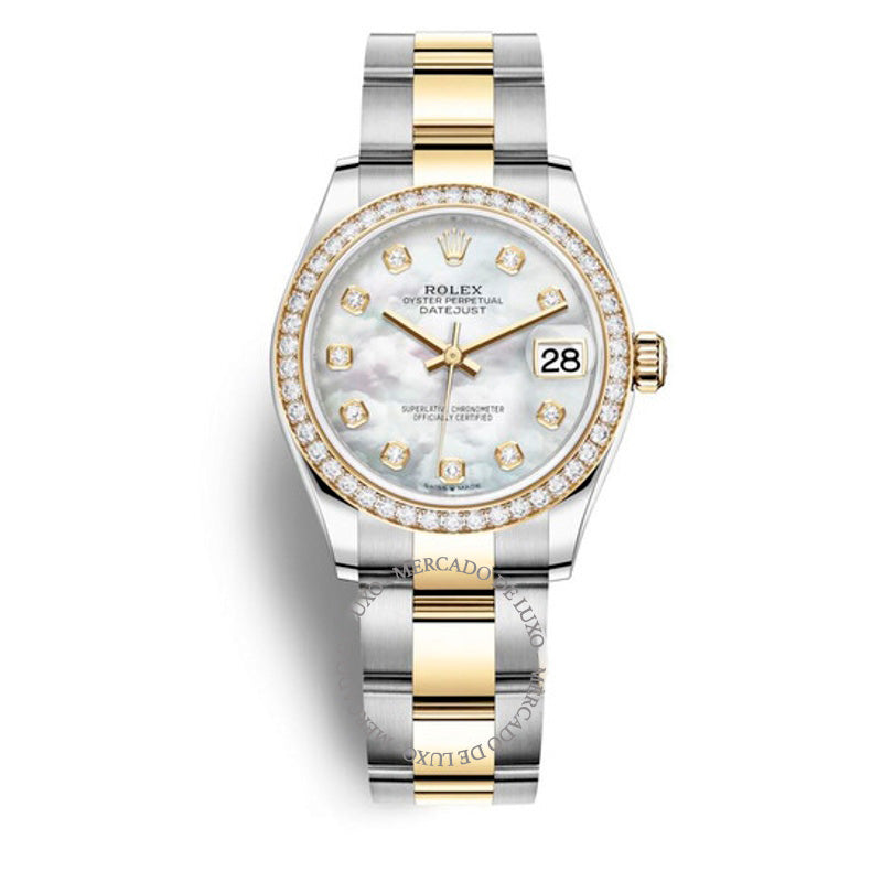 Relógio Datejust 31 Oyster Automático em Aço e Ouro Amarelo 18k com Mostrador de Diamante e Madrepérola 31 mm - Mercado de Luxo - O Maior E-Commerce de Bens, Produtos e Serviços de Luxo do Brasil.