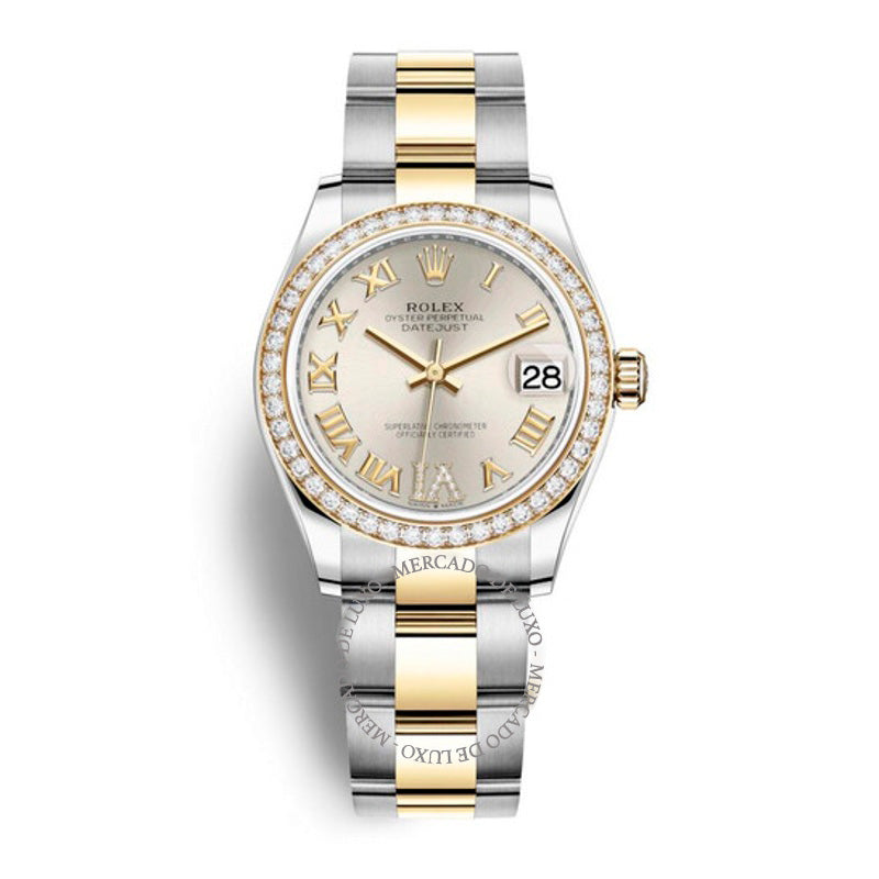 Relógio Oyster Datejust 31 automático em aço e ouro amarelo 18k com mostrador prateado 31 mm - Mercado de Luxo - O Maior E-Commerce de Bens, Produtos e Serviços de Luxo do Brasil.