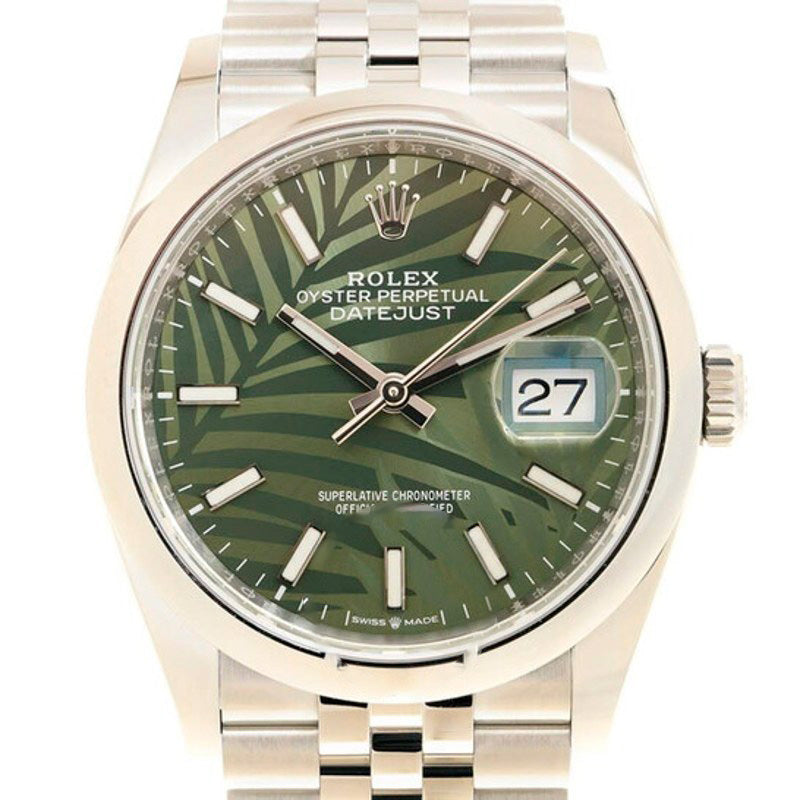 Relógio Datejust 36 Automático Verde Oliva Palm 36 mm - Mercado de Luxo - O Maior E-Commerce de Bens, Produtos e Serviços de Luxo do Brasil.