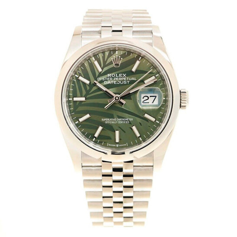 Relógio Datejust 36 Automático Verde Oliva Palm 36 mm - Mercado de Luxo - O Maior E-Commerce de Bens, Produtos e Serviços de Luxo do Brasil.