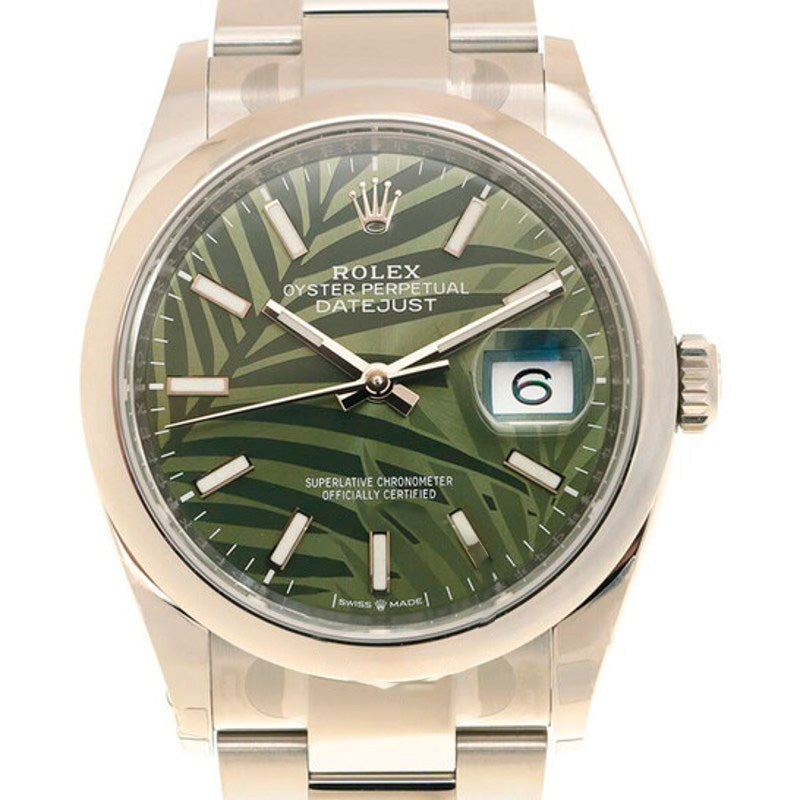 Relógio Datejust 36 Automático Verde Oliva Palm 36 mm - Mercado de Luxo - O Maior E-Commerce de Bens, Produtos e Serviços de Luxo do Brasil.