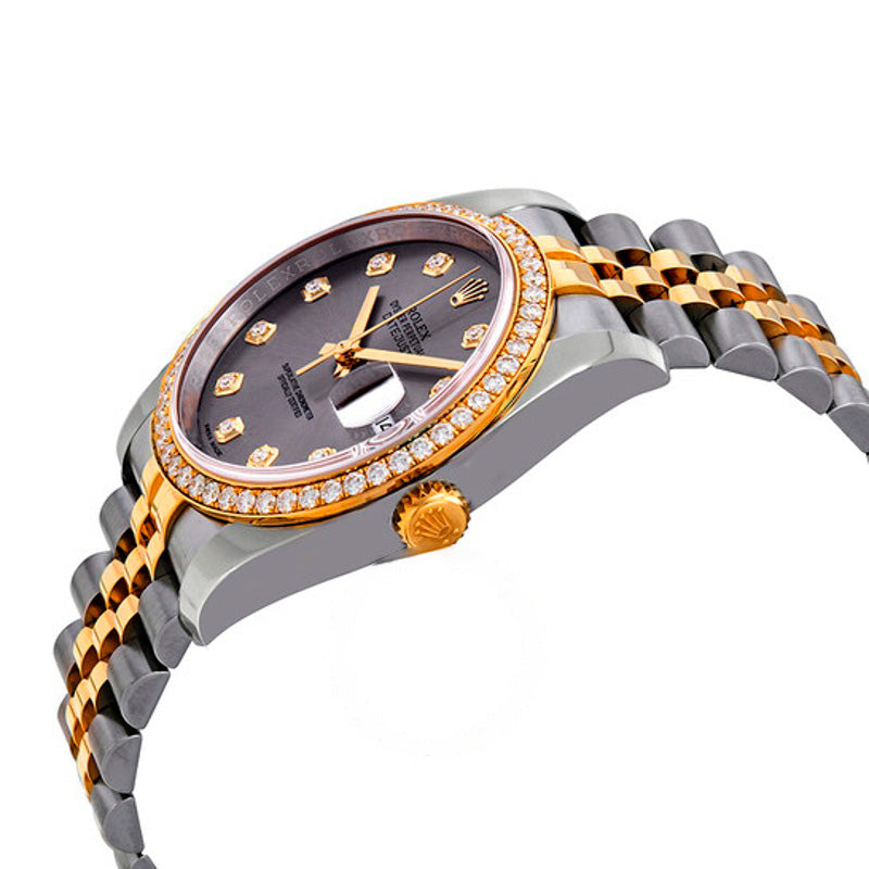 Relógio Jubilee automático em aço e ouro amarelo 18k com mostrador de diamante cinza  - Mercado de Luxo - O Maior E-Commerce de Bens, Produtos e Serviços de Luxo do Brasil.
