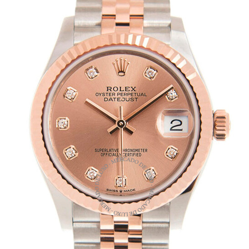 Relógio Datejust Cronômetro Automático Diamante Rosa Dial 2782 31 mm - Mercado de Luxo - O Maior E-Commerce de Bens, Produtos e Serviços de Luxo do Brasil.