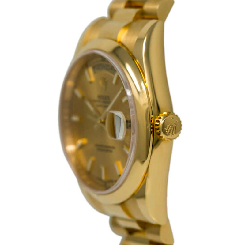 Relógio Day-Date Champagne automático em ouro amarelo 18k1 36 mm - Mercado de Luxo - O Maior E-Commerce de Bens, Produtos e Serviços de Luxo do Brasil.