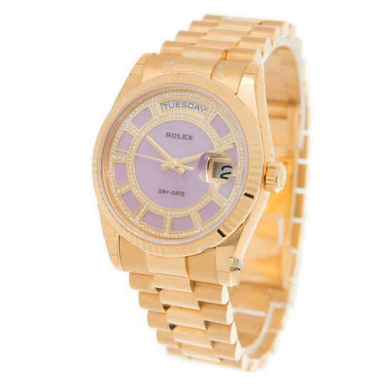 Relógio Mostrador Roxo Diamante Day-Date 1182 36 mm - Mercado de Luxo - O Maior E-Commerce de Bens, Produtos e Serviços de Luxo do Brasil.