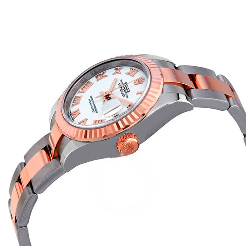 Relógio Oyster Lady-Datejust 28 com mostrador branco em aço e ouro Everose 18k  - Mercado de Luxo - O Maior E-Commerce de Bens, Produtos e Serviços de Luxo do Brasil.
