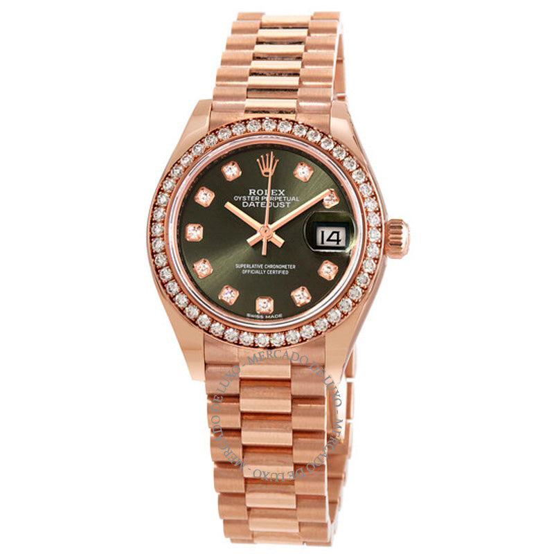Relógio Lady-Datejust Automático Diamante Mostrador Verde 28 mm - Mercado de Luxo - O Maior E-Commerce de Bens, Produtos e Serviços de Luxo do Brasil.