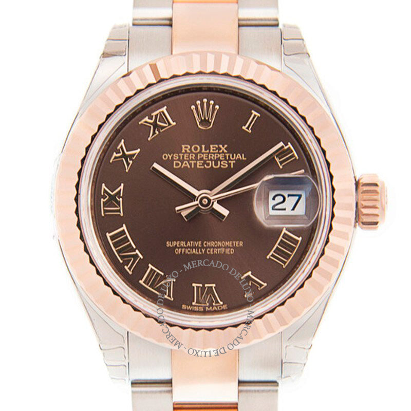Relógio Lady Datejust 28 Automático Mostrador Marrom 27917 28 mm - Mercado de Luxo - O Maior E-Commerce de Bens, Produtos e Serviços de Luxo do Brasil.