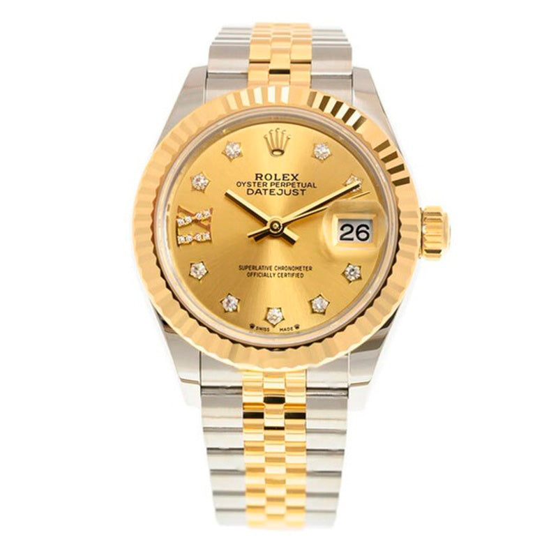 Relógio Rolex Jubilee Lady Datejust Champagne com mostrador de diamantes automático em aço e ouro amarelo 18k 28 mm - Mercado de Luxo - O Maior E-Commerce de Bens, Produtos e Serviços de Luxo do Brasil.