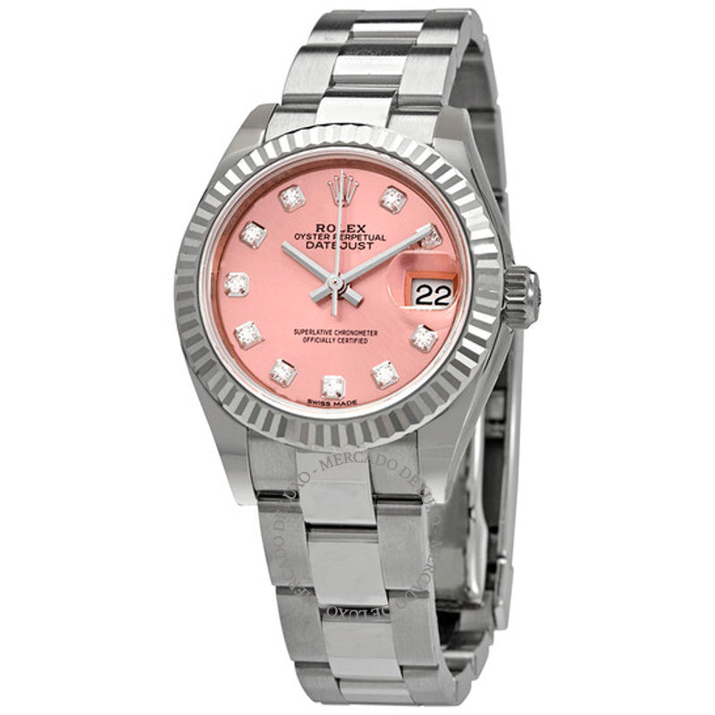 Relógio Oyster Lady Datejust Automático com Mostrador de Diamante Rosa 28 mm - Mercado de Luxo - O Maior E-Commerce de Bens, Produtos e Serviços de Luxo do Brasil.