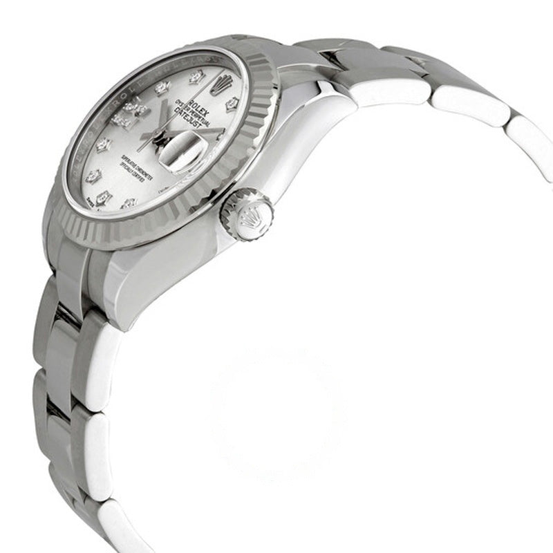 Relógio Oyster Lady Datejust Automático Prata com Mostrador Romano e Diamante 28 mm - Mercado de Luxo - O Maior E-Commerce de Bens, Produtos e Serviços de Luxo do Brasil.