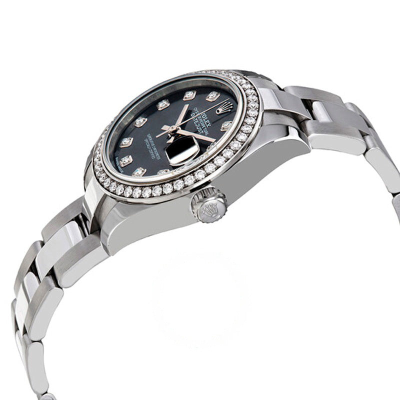 Relógio Oyster Lady Datejust Automático Cinza com Mostrador de Diamante 28 mm - Mercado de Luxo - O Maior E-Commerce de Bens, Produtos e Serviços de Luxo do Brasil.
